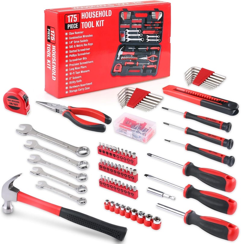 Winner 175-Piece Multi-Purpose Automotive and Household Tool Kit in Toolbox Storage Case, Perfect for General Home and Auto Repairs, House DIY Project, Garage, Car, Travel Emergency, Housewarming Gift - Image 4